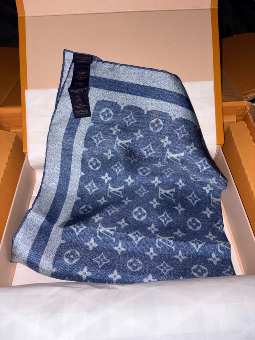 Louis Vuitton Denim Blue Monogram Wrap